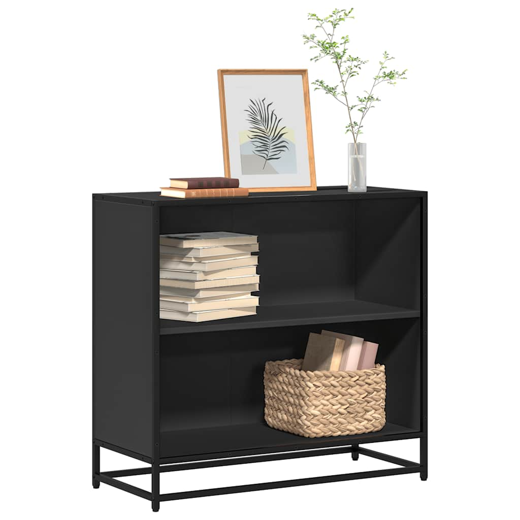 Book Cabinet Black 80x35x76 cm Engineered Wood