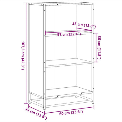 Book Cabinet Grey Sonoma 60x35x107.5 cm Engineered Wood