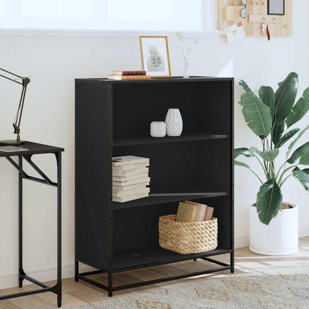 Book Cabinet Black 80.5x35x107.5 cm Engineered Wood