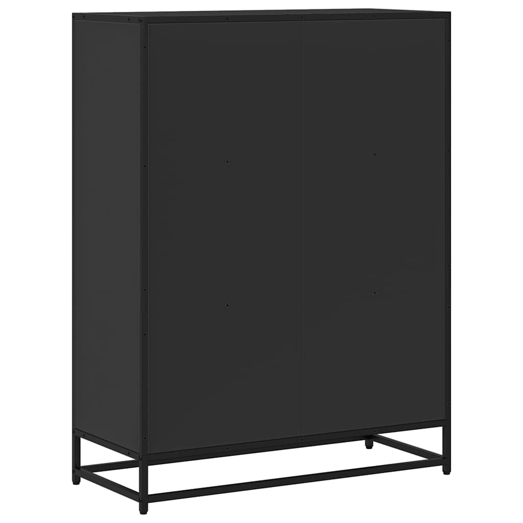 Book Cabinet Black 80.5x35x107.5 cm Engineered Wood