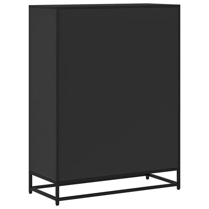 Book Cabinet Black 80.5x35x107.5 cm Engineered Wood