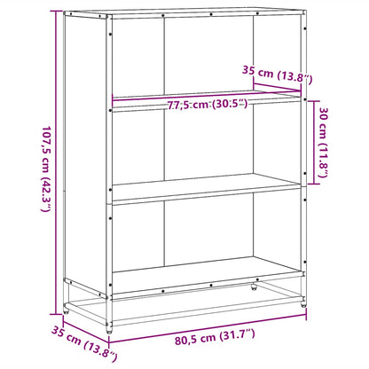 Book Cabinet Black 80.5x35x107.5 cm Engineered Wood