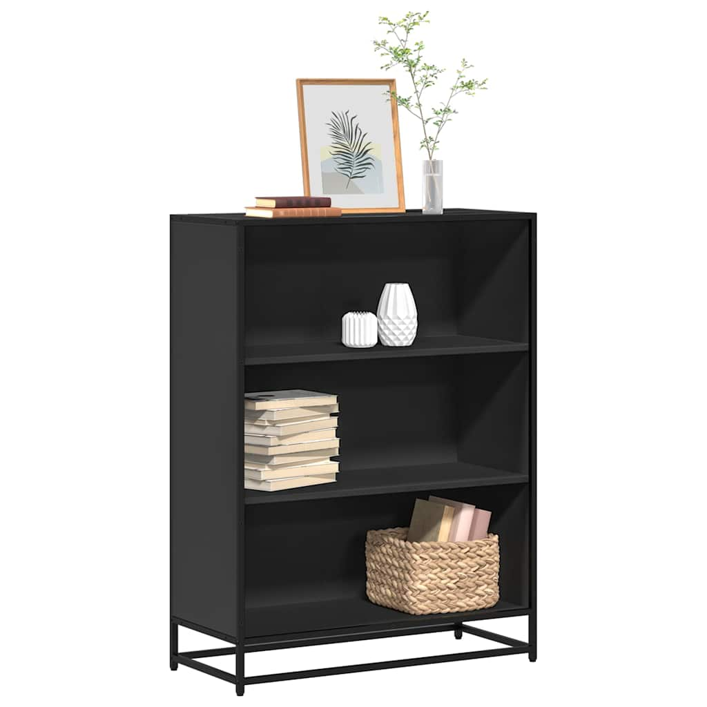 Book Cabinet Black 80.5x35x107.5 cm Engineered Wood