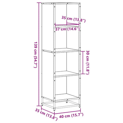 Book Cabinet Grey Sonoma 40x35x139 cm Engineered Wood
