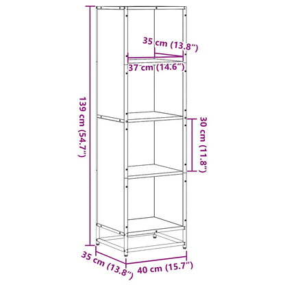 Book Cabinet Brown Oak 40x35x139 cm Engineered Wood