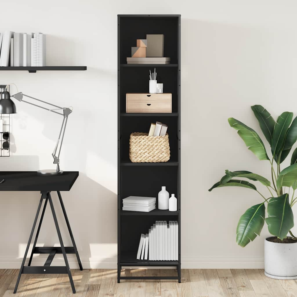 Book Cabinet Black 40x35x170.5 cm Engineered Wood