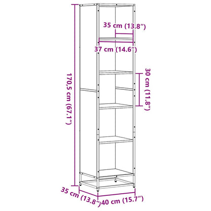 Book Cabinet Black 40x35x170.5 cm Engineered Wood