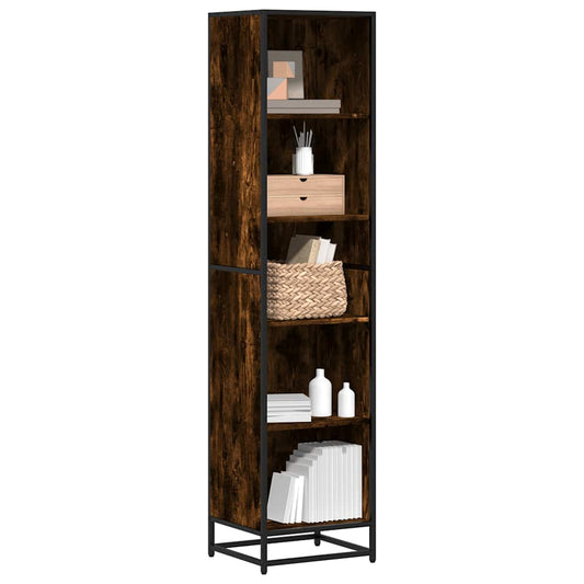 Book Cabinet Smoked Oak 40x35x170.5 cm Engineered Wood