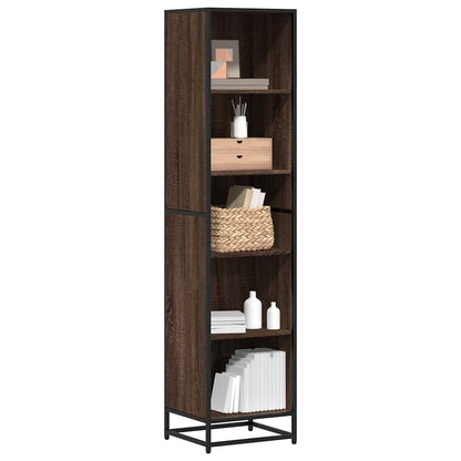 Book Cabinet Brown Oak 40x35x170.5 cm Engineered Wood