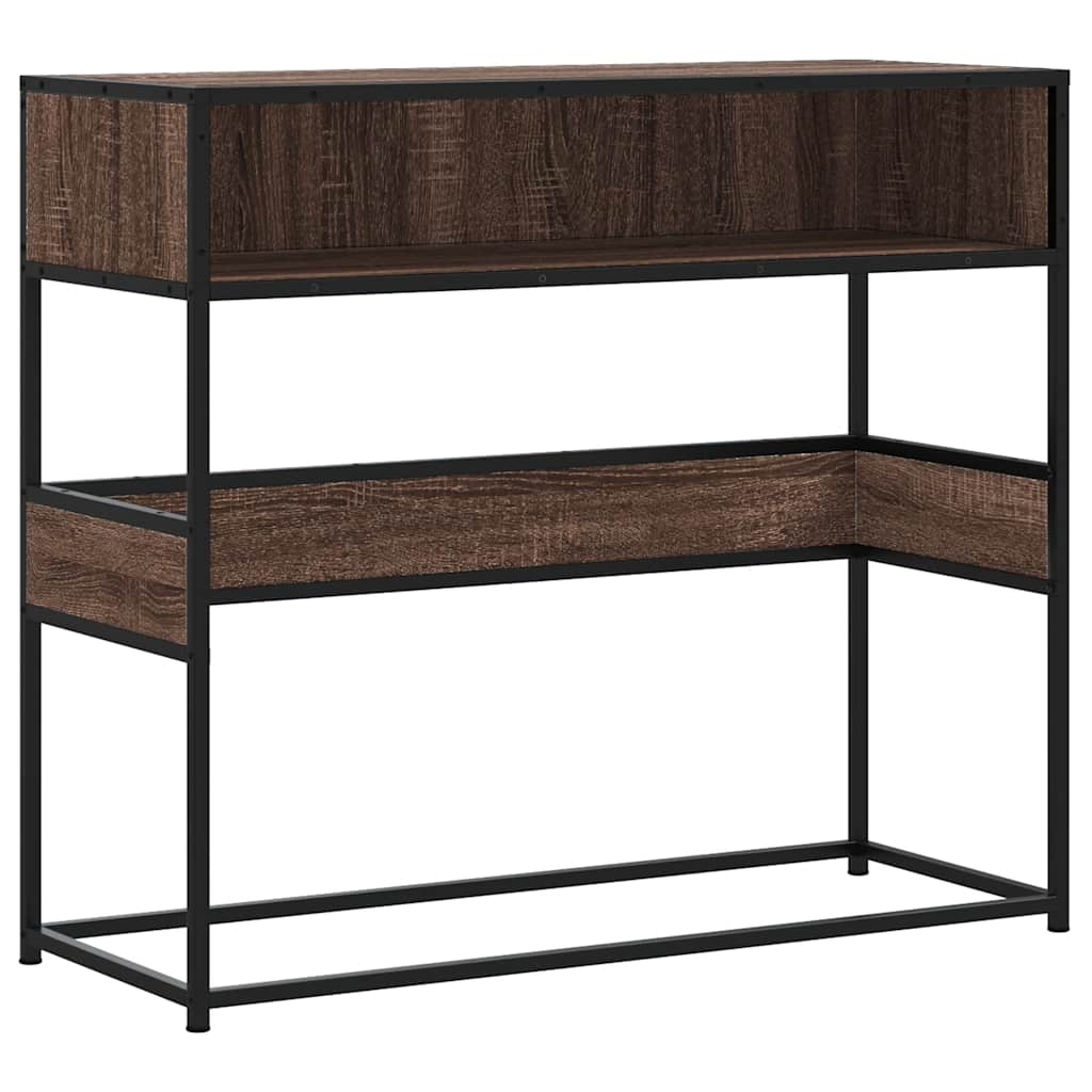 Console Table Brown Oak 90x35x80 cm Engineered Wood