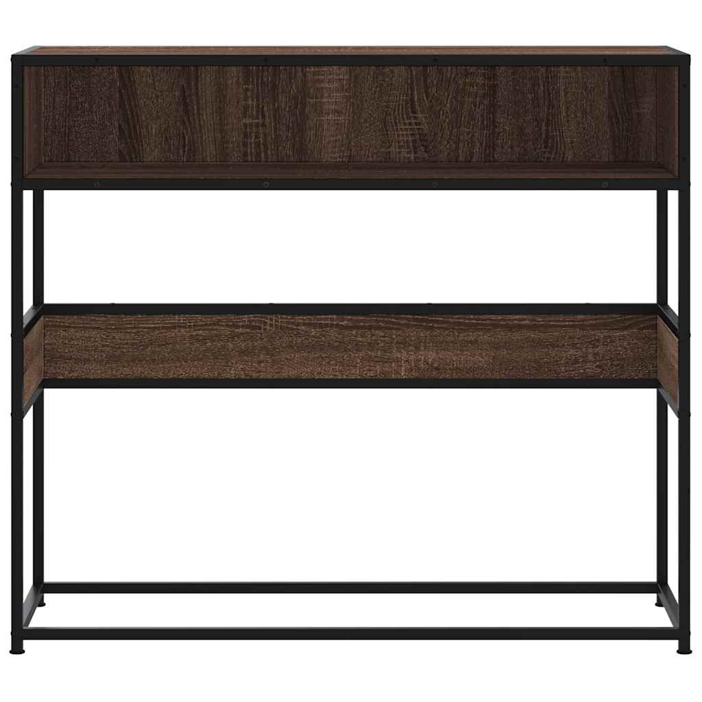 Console Table Brown Oak 90x35x80 cm Engineered Wood