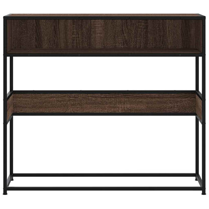 Console Table Brown Oak 90x35x80 cm Engineered Wood