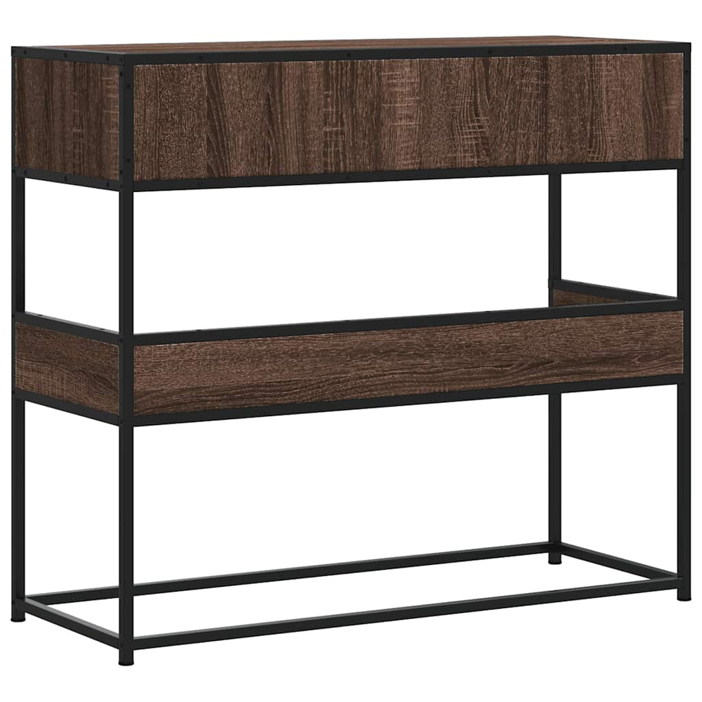 Console Table Brown Oak 90x35x80 cm Engineered Wood