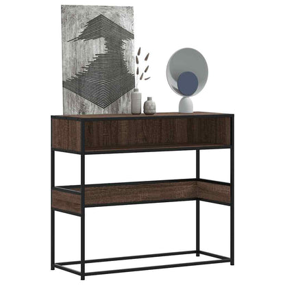 Console Table Brown Oak 90x35x80 cm Engineered Wood