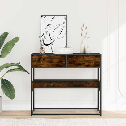 Console Table Smoked Oak 90x35x80 cm Engineered Wood