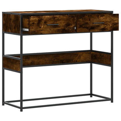 Console Table Smoked Oak 90x35x80 cm Engineered Wood