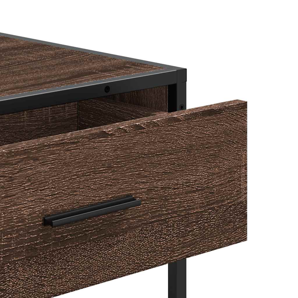 Console Table Brown Oak 90x35x80 cm Engineered Wood