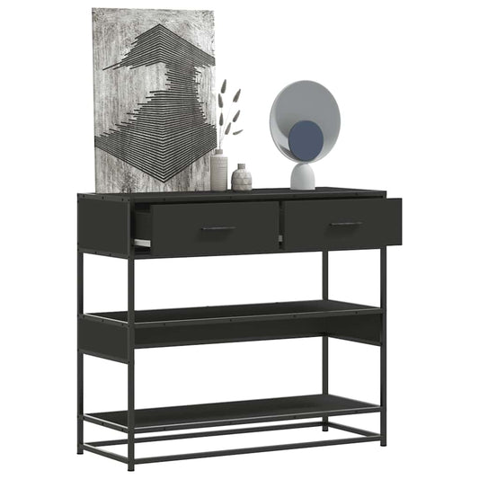 Console Table Black 90x35x80 cm Engineered Wood