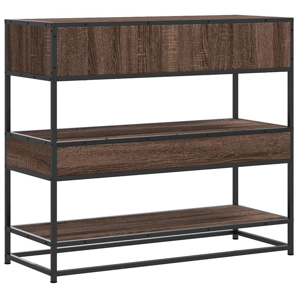 Console Table Brown Oak 90x35x80 cm Engineered Wood