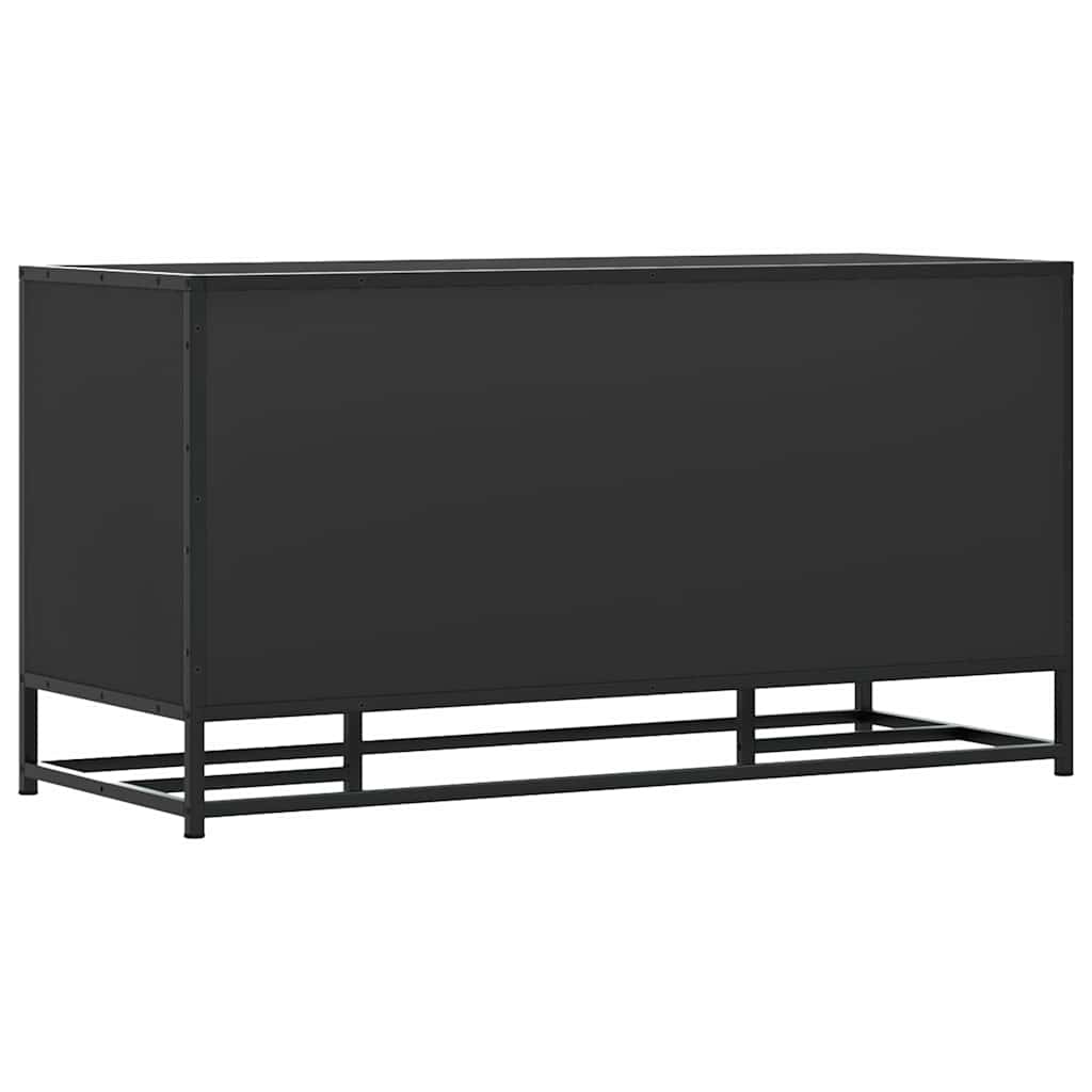 Shoe Bench Black 100x40x53.5 cm Engineered Wood and Metal
