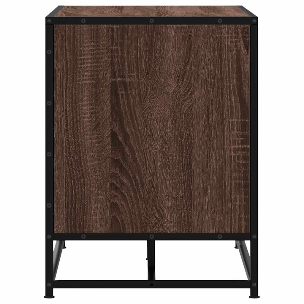 Shoe Bench Brown Oak 80x40x53.5 cm Engineered Wood and Metal