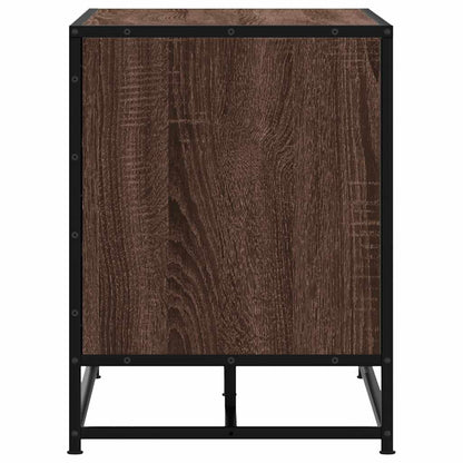 Shoe Bench Brown Oak 80x40x53.5 cm Engineered Wood and Metal