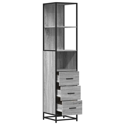 Bathroom Cabinet Grey Sonoma 35x37.5x166 cm Engineered Wood