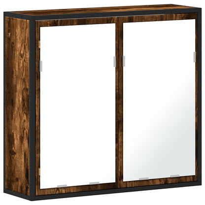 Bathroom Mirror Cabinet Smoked Oak 65x20x60 cm Engineered Wood