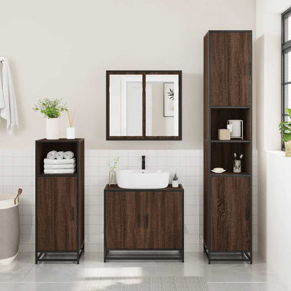 Bathroom Mirror Cabinet Brown Oak 65x20x60 cm Engineered Wood