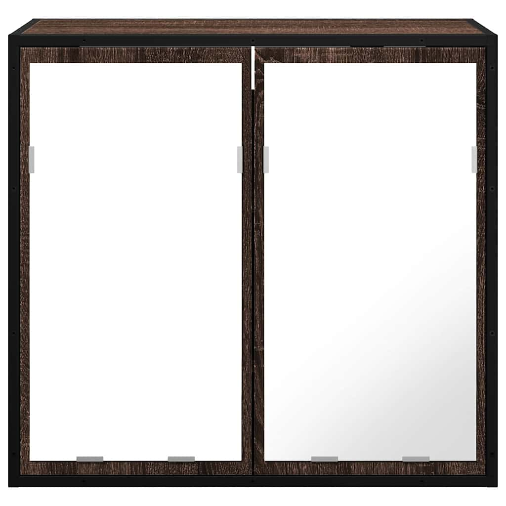 Bathroom Mirror Cabinet Brown Oak 65x20x60 cm Engineered Wood