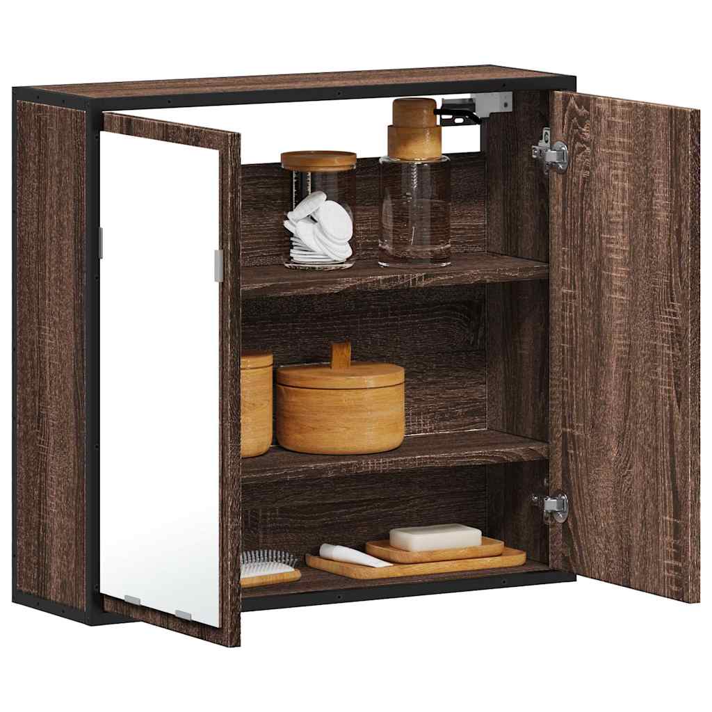 Bathroom Mirror Cabinet Brown Oak 65x20x60 cm Engineered Wood