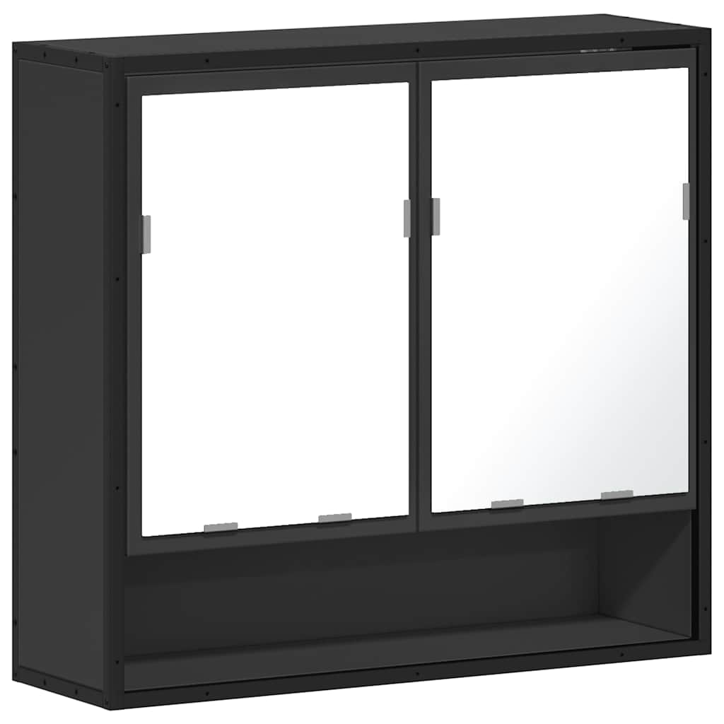 Bathroom Mirror Cabinet Black 65x20x60 cm Engineered Wood