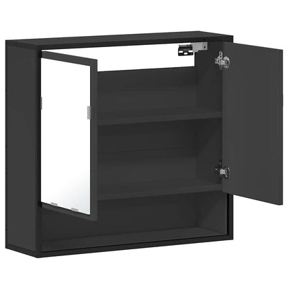 Bathroom Mirror Cabinet Black 65x20x60 cm Engineered Wood