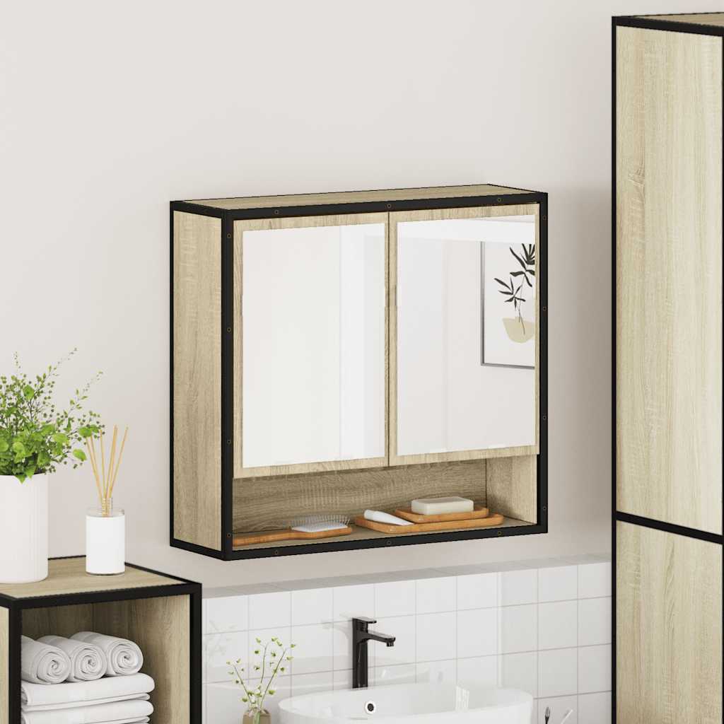 Bathroom Mirror Cabinet Sonoma Oak 65x20x60 cm Engineered Wood