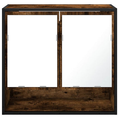 Bathroom Mirror Cabinet Smoked Oak 65x20x60 cm Engineered Wood