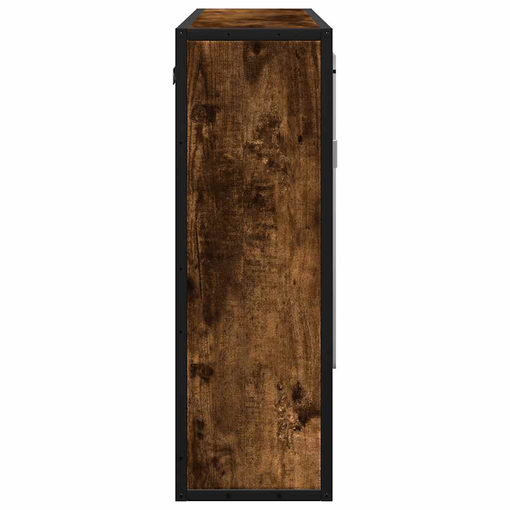 Bathroom Mirror Cabinet Smoked Oak 65x20x60 cm Engineered Wood