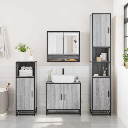 Bathroom Mirror Cabinet Grey Sonoma 65x20x60 cm Engineered Wood