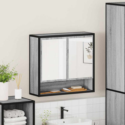 Bathroom Mirror Cabinet Grey Sonoma 65x20x60 cm Engineered Wood