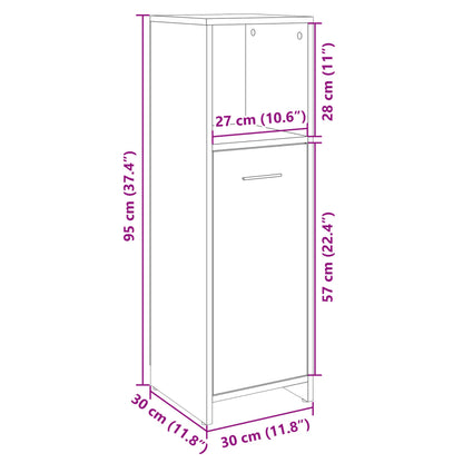 Bathroom Cabinet Sonoma Oak 30x30x95 cm Engineered Wood