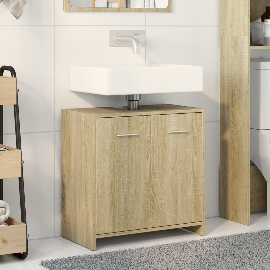 Bathroom Sink Cabinet Sonoma Oak 60x33x60 cm Engineered Wood