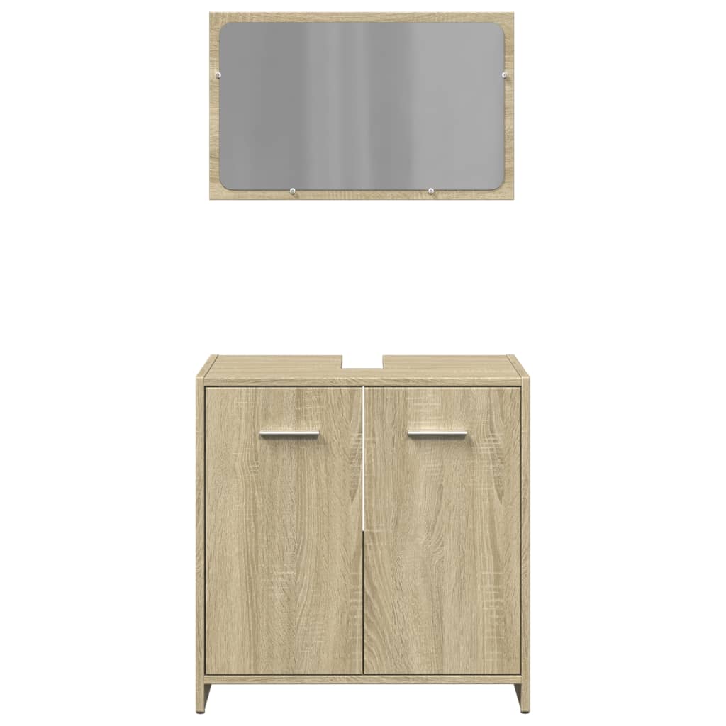 2 Piece Bathroom Furniture Set Sonoma Oak Engineered Wood