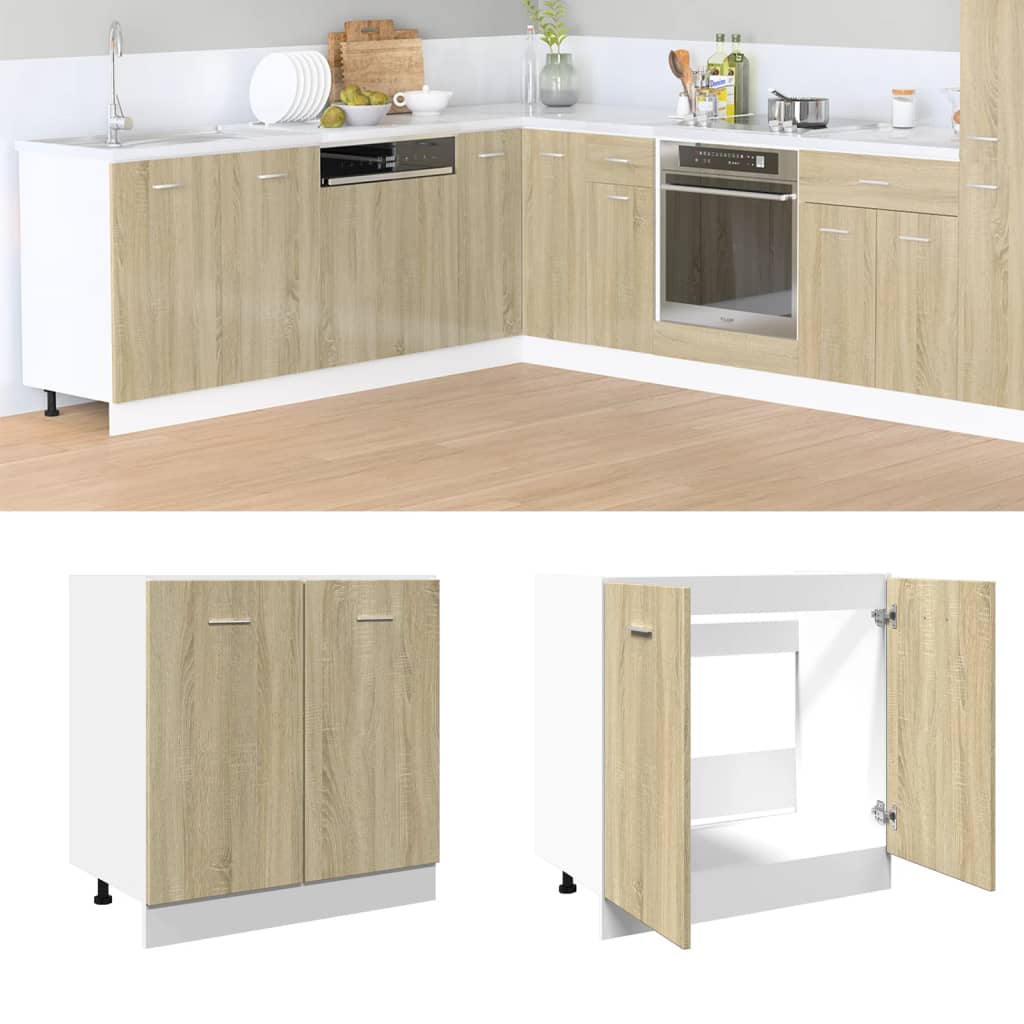 Bottom Cabinet Sonoma Oak 80x46x81.5 cm Engineered Wood