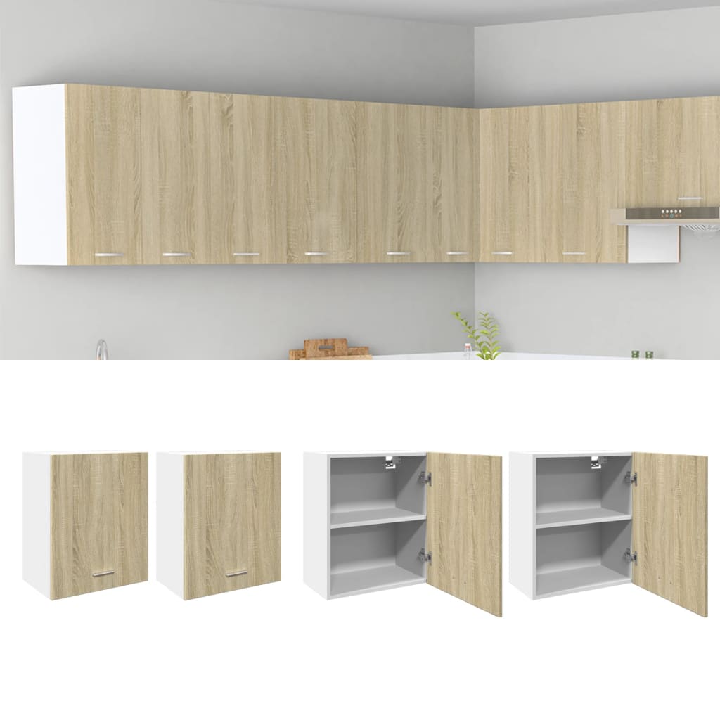 Wall Mounted Cabinets 2 pcs Sonoma Oak 50x31x60 cm Engineered Wood