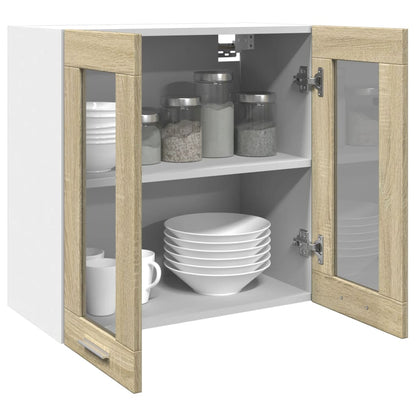 Hanging Glass Cabinet Sonoma Oak 60x31x60 cm Engineered Wood