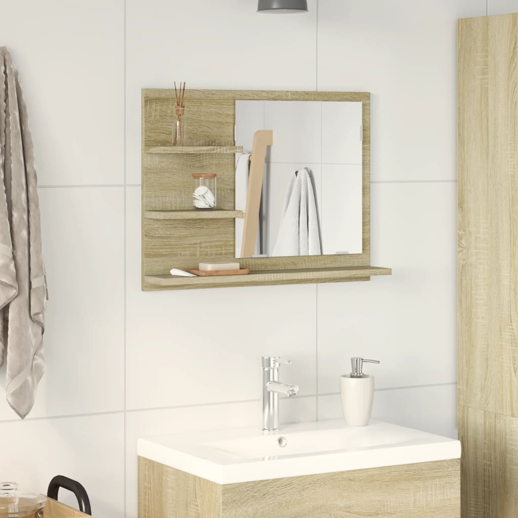 Bathroom Mirror Sonoma Oak 60x10.5x45 cm Engineered Wood