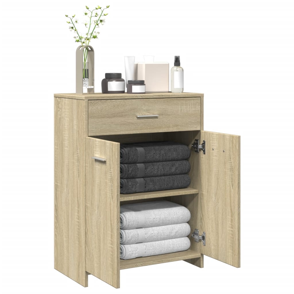 Bathroom Cabinet Sonoma Oak 60x33x80 cm Engineered Wood