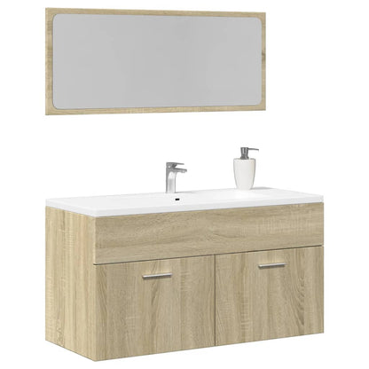 2 Piece Bathroom Furniture Set Sonoma Oak Engineered Wood