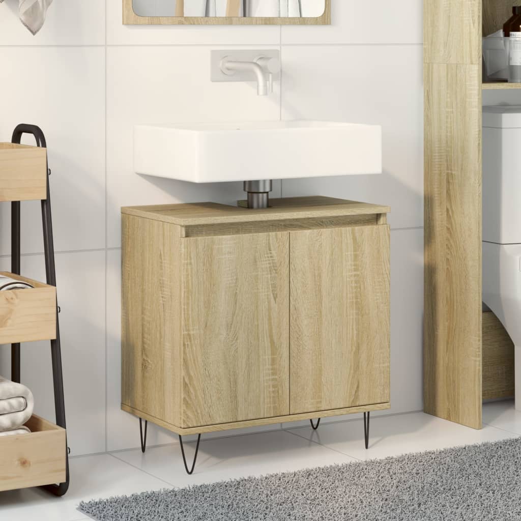 Bathroom Cabinet Sonoma Oak 58x33x60 cm Engineered Wood