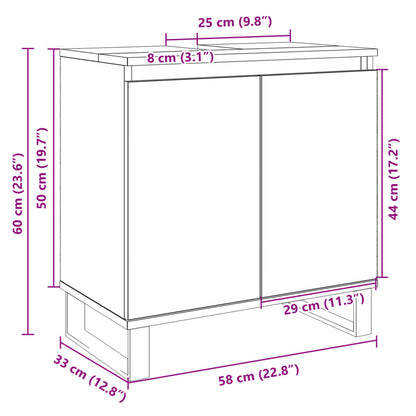 Bathroom Cabinet Sonoma Oak 58x33x60 cm Engineered Wood