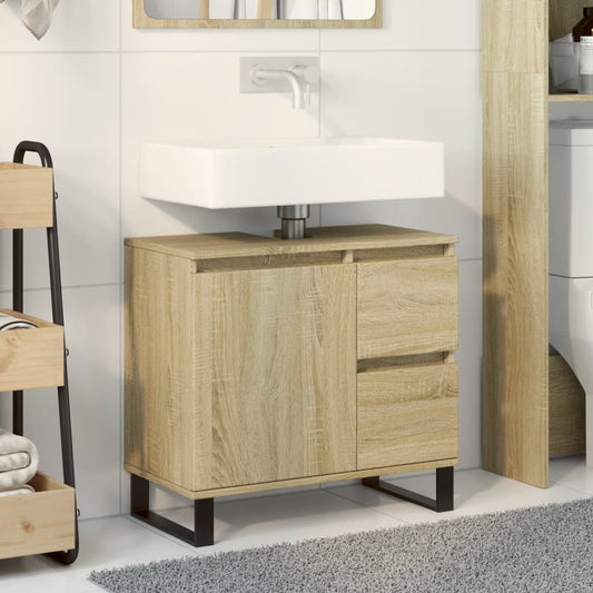 Bathroom Cabinet Sonoma Oak 65x33x60 cm Engineered Wood